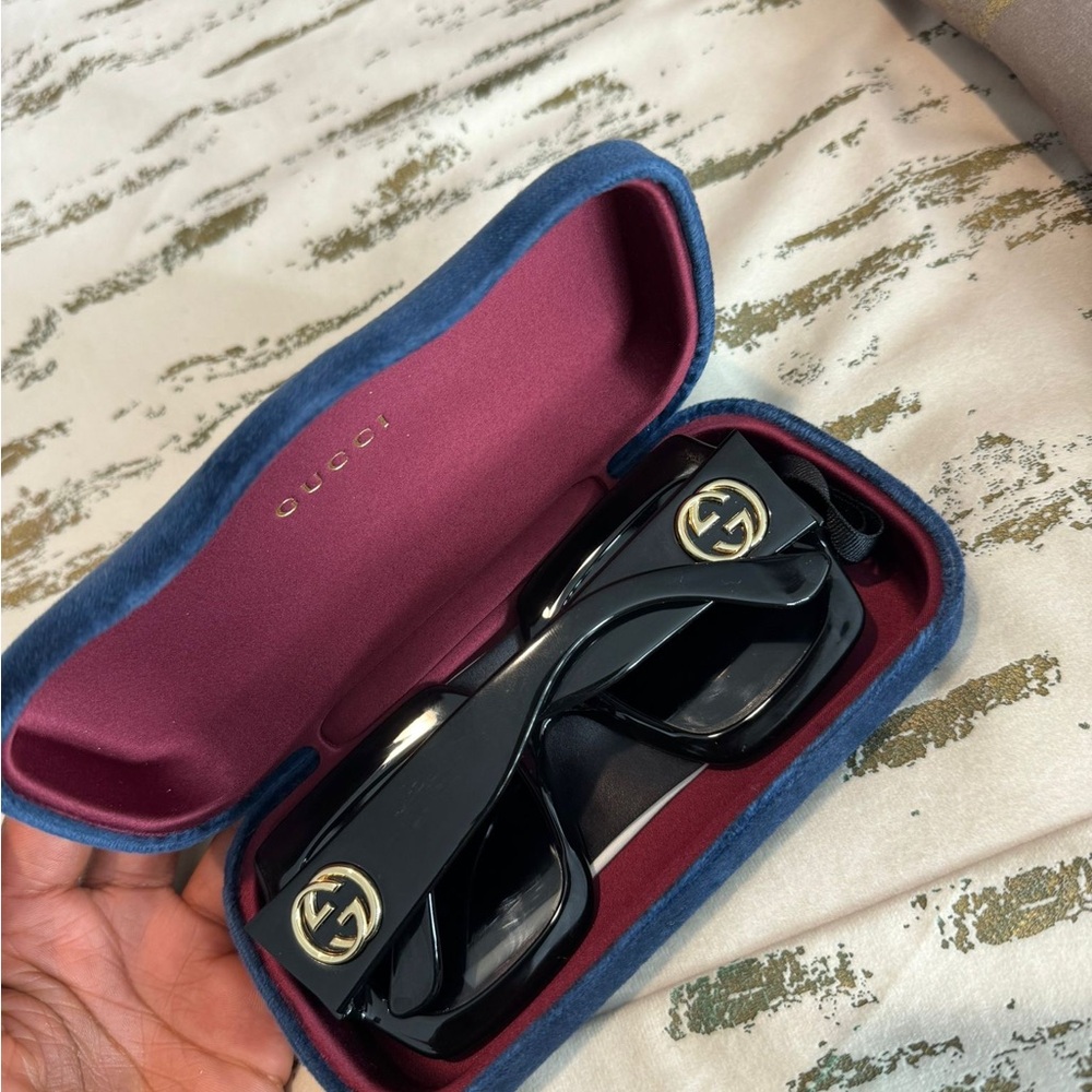 Gucci Black Sunglasses with Gold Accents
